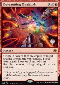 Devastating Onslaught - Planeswalker symbol stamped promos