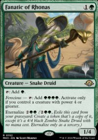 Fanatic of Rhonas - Planeswalker symbol stamped promos