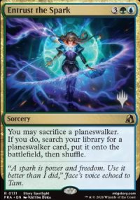 Entrust the Spark - Planeswalker symbol stamped promos