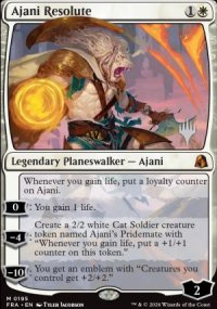 Ajani Resolute - Planeswalker symbol stamped promos