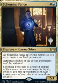 Scheming Fence - Planeswalker symbol stamped promos